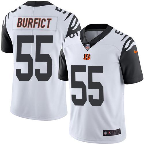 Nike Bengals #55 Vontaze Burfict White Men's Stitched NFL Limited Rush Jersey - Click Image to Close
